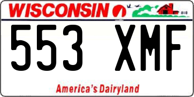 WI license plate 553XMF