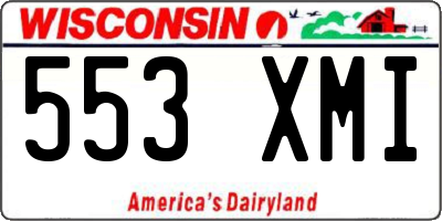 WI license plate 553XMI