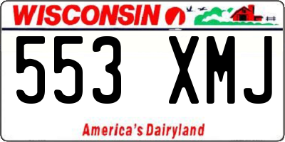 WI license plate 553XMJ