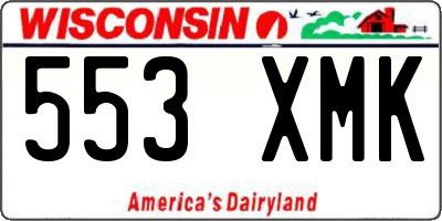 WI license plate 553XMK