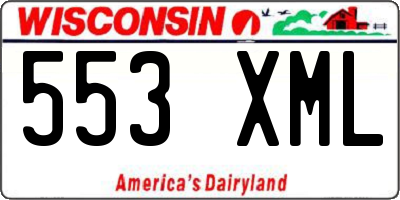 WI license plate 553XML