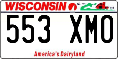 WI license plate 553XMO