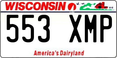 WI license plate 553XMP