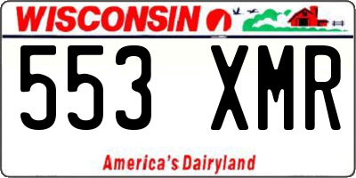 WI license plate 553XMR