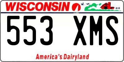 WI license plate 553XMS