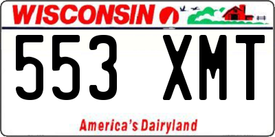 WI license plate 553XMT