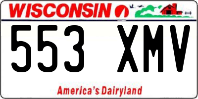 WI license plate 553XMV