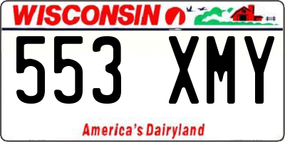 WI license plate 553XMY