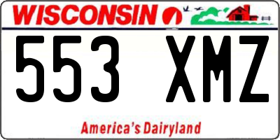 WI license plate 553XMZ