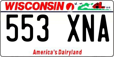 WI license plate 553XNA