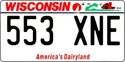WI license plate 553XNE