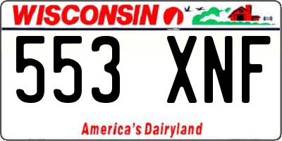 WI license plate 553XNF