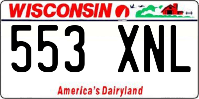 WI license plate 553XNL