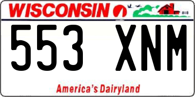 WI license plate 553XNM