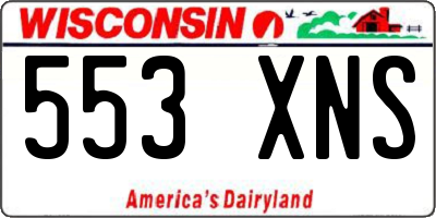 WI license plate 553XNS