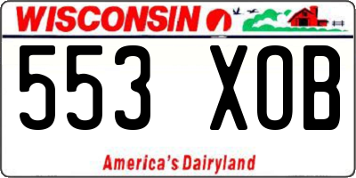 WI license plate 553XOB