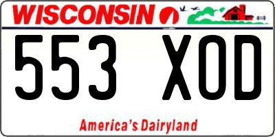WI license plate 553XOD