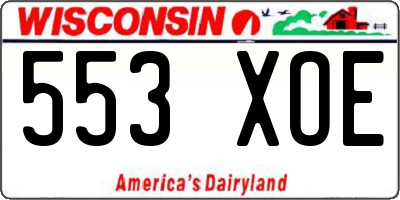 WI license plate 553XOE