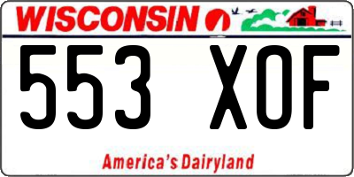WI license plate 553XOF