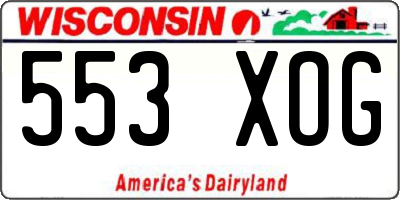 WI license plate 553XOG