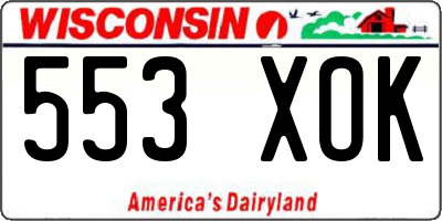 WI license plate 553XOK