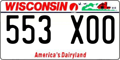 WI license plate 553XOO