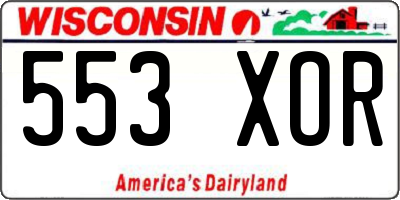 WI license plate 553XOR