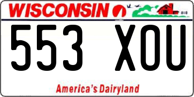 WI license plate 553XOU