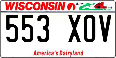 WI license plate 553XOV