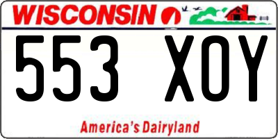 WI license plate 553XOY