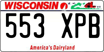 WI license plate 553XPB