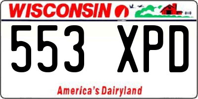 WI license plate 553XPD