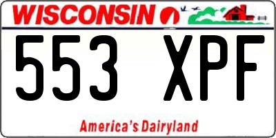WI license plate 553XPF