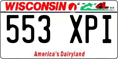 WI license plate 553XPI