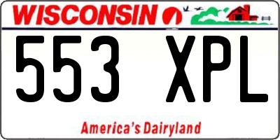 WI license plate 553XPL