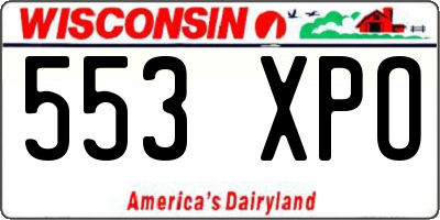 WI license plate 553XPO