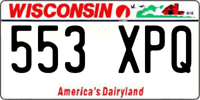 WI license plate 553XPQ