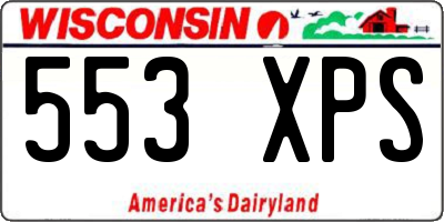 WI license plate 553XPS