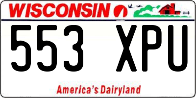 WI license plate 553XPU