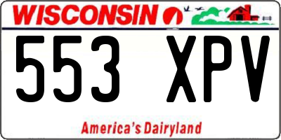 WI license plate 553XPV