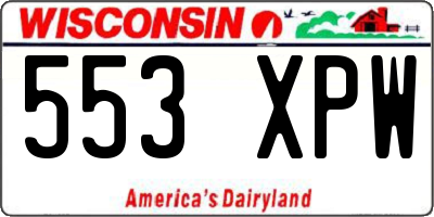 WI license plate 553XPW