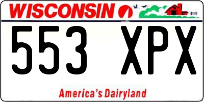 WI license plate 553XPX