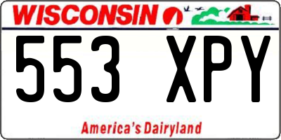 WI license plate 553XPY