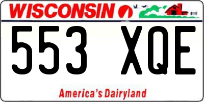 WI license plate 553XQE