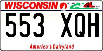 WI license plate 553XQH
