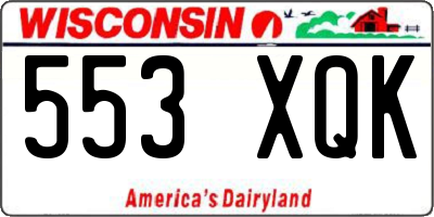 WI license plate 553XQK