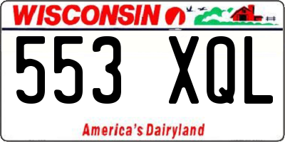 WI license plate 553XQL