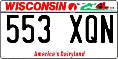 WI license plate 553XQN