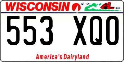 WI license plate 553XQO