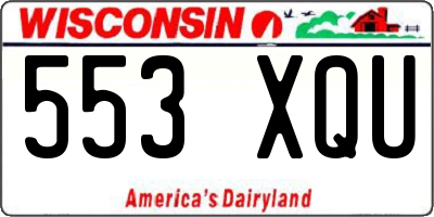 WI license plate 553XQU